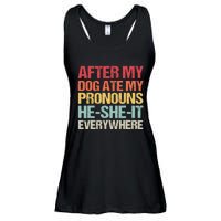 After My Dog Ate My Pronouns HeSheIt Everywhere Funny Dog Ladies Essential Flowy Tank