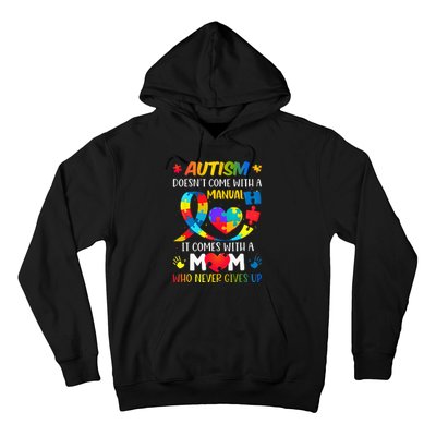 Autism Mom Doesnt Come With A Manual Women Autism Awareness Hoodie