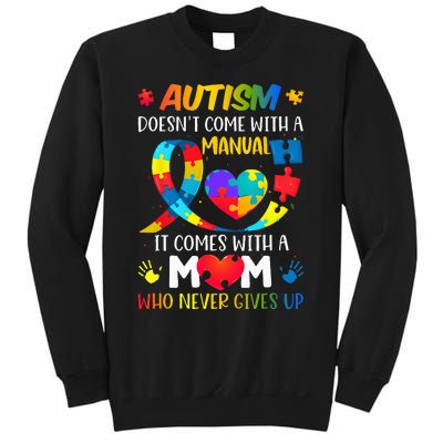 Autism Mom Doesnt Come With A Manual Women Autism Awareness Sweatshirt