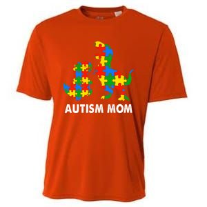 Autism Mom Dinosaur Lovers Dino Mommy Mama Autism Awareness Funny Gift Cooling Performance Crew T-Shirt