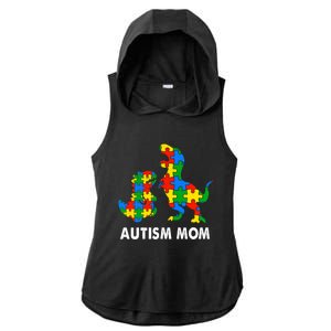 Autism Mom Dinosaur Lovers Dino Mommy Mama Autism Awareness Funny Gift Ladies PosiCharge Tri-Blend Wicking Draft Hoodie Tank