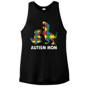 Autism Mom Dinosaur Lovers Dino Mommy Mama Autism Awareness Funny Gift Ladies PosiCharge Tri-Blend Wicking Tank