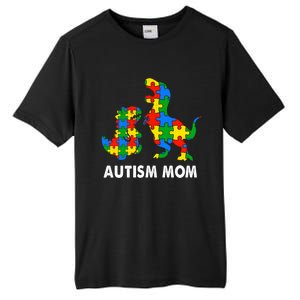 Autism Mom Dinosaur Lovers Dino Mommy Mama Autism Awareness Funny Gift Tall Fusion ChromaSoft Performance T-Shirt