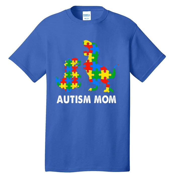 Autism Mom Dinosaur Lovers Dino Mommy Mama Autism Awareness Funny Gift Tall T-Shirt