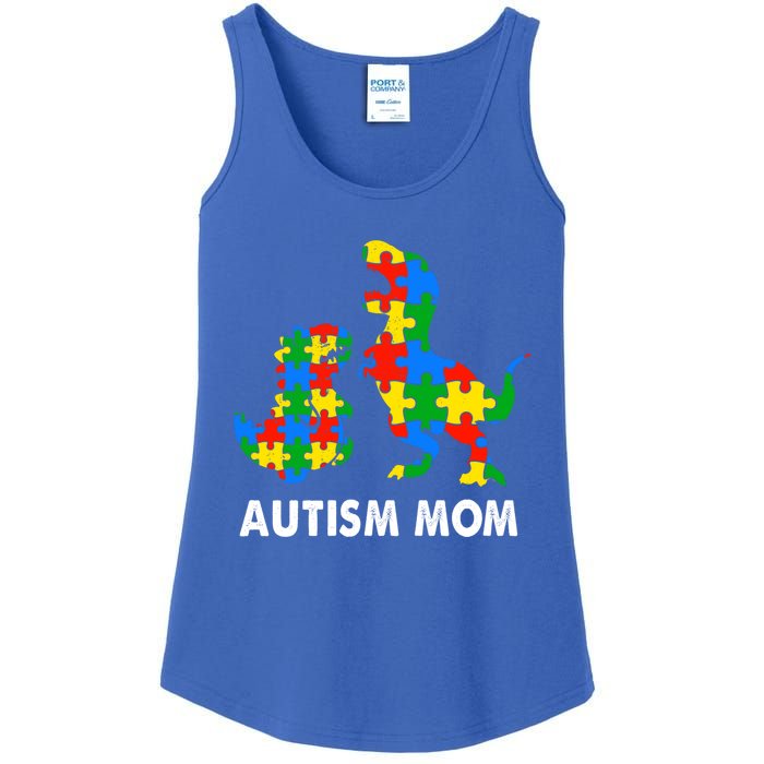 Autism Mom Dinosaur Lovers Dino Mommy Mama Autism Awareness Funny Gift Ladies Essential Tank