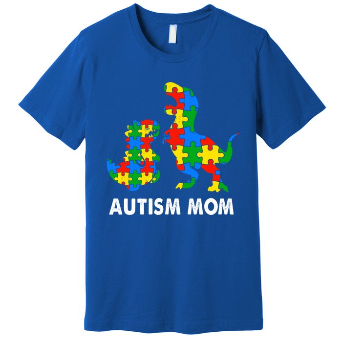 Autism Mom Dinosaur Lovers Dino Mommy Mama Autism Awareness Funny Gift Premium T-Shirt