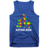 Autism Mom Dinosaur Lovers Dino Mommy Mama Autism Awareness Funny Gift Tank Top