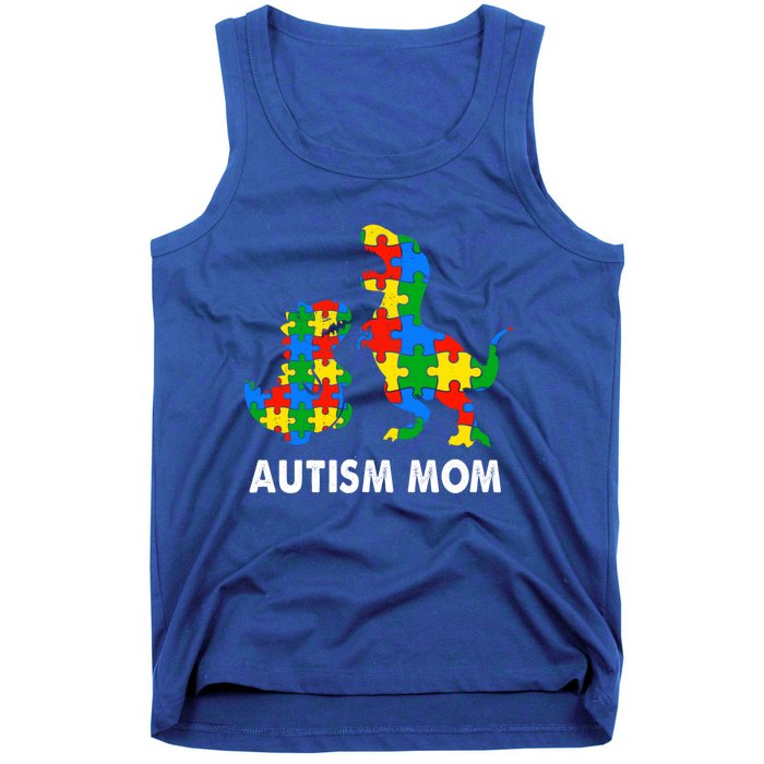 Autism Mom Dinosaur Lovers Dino Mommy Mama Autism Awareness Funny Gift Tank Top