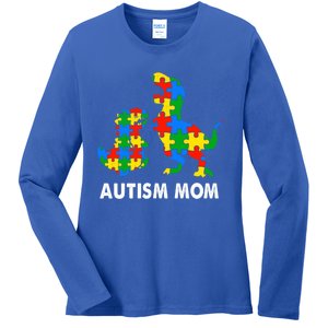 Autism Mom Dinosaur Lovers Dino Mommy Mama Autism Awareness Funny Gift Ladies Long Sleeve Shirt