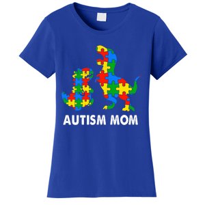 Autism Mom Dinosaur Lovers Dino Mommy Mama Autism Awareness Funny Gift Women's T-Shirt