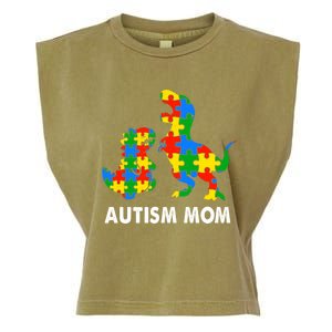 Autism Mom Dinosaur Lovers Dino Mommy Mama Autism Awareness Funny Gift Garment-Dyed Women's Muscle Tee