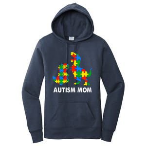 Autism Mom Dinosaur Lovers Dino Mommy Mama Autism Awareness Funny Gift Women's Pullover Hoodie