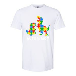 Autism Mom Dinosaur Lovers Dino Mommy Mama Autism Awareness Funny Gift Softstyle CVC T-Shirt