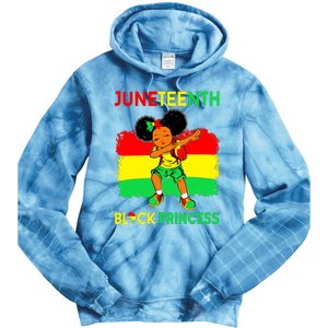 Afro Melanin Dabbing Girl Black Princess Juneteenth Tie Dye Hoodie