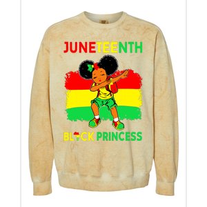 Afro Melanin Dabbing Girl Black Princess Juneteenth Colorblast Crewneck Sweatshirt