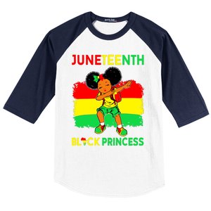 Afro Melanin Dabbing Girl Black Princess Juneteenth Baseball Sleeve Shirt