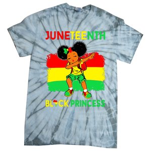 Afro Melanin Dabbing Girl Black Princess Juneteenth Tie-Dye T-Shirt