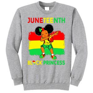 Afro Melanin Dabbing Girl Black Princess Juneteenth Tall Sweatshirt