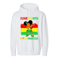 Afro Melanin Dabbing Girl Black Princess Juneteenth Garment-Dyed Fleece Hoodie