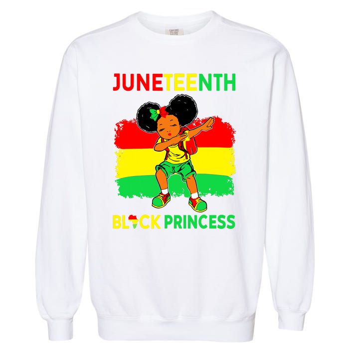 Afro Melanin Dabbing Girl Black Princess Juneteenth Garment-Dyed Sweatshirt