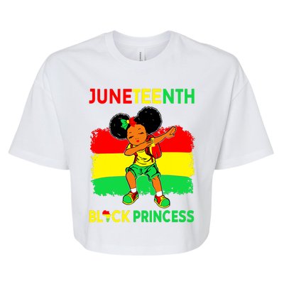 Afro Melanin Dabbing Girl Black Princess Juneteenth Bella+Canvas Jersey Crop Tee