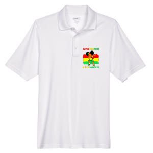 Afro Melanin Dabbing Girl Black Princess Juneteenth Men's Origin Performance Pique Polo