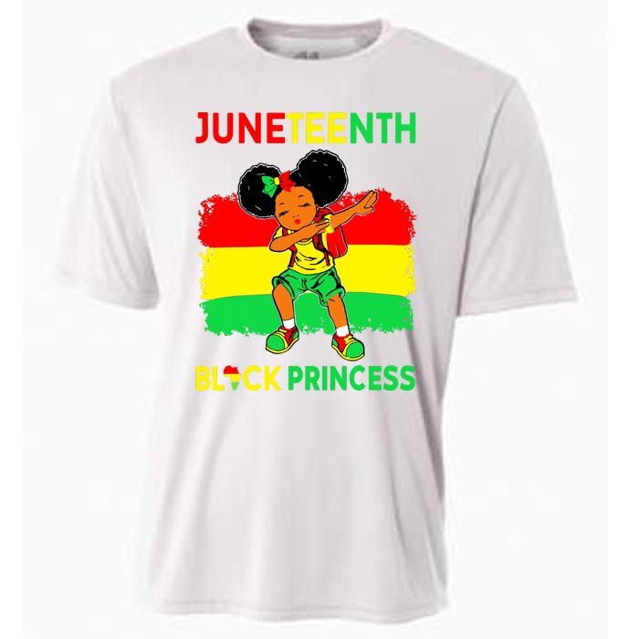 Afro Melanin Dabbing Girl Black Princess Juneteenth Cooling Performance Crew T-Shirt