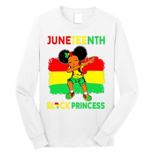 Afro Melanin Dabbing Girl Black Princess Juneteenth Long Sleeve Shirt