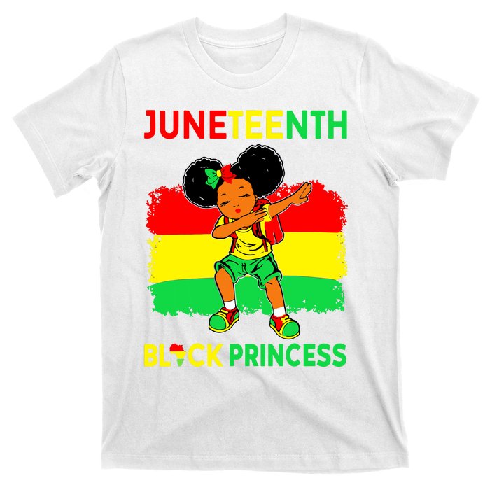 Afro Melanin Dabbing Girl Black Princess Juneteenth T-Shirt