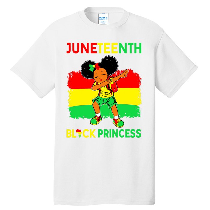 Afro Melanin Dabbing Girl Black Princess Juneteenth Tall T-Shirt