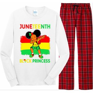 Afro Melanin Dabbing Girl Black Princess Juneteenth Long Sleeve Pajama Set