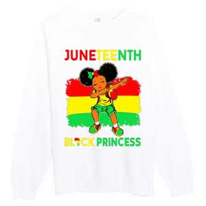 Afro Melanin Dabbing Girl Black Princess Juneteenth Premium Crewneck Sweatshirt