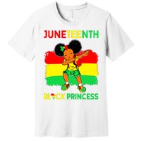 Afro Melanin Dabbing Girl Black Princess Juneteenth Premium T-Shirt