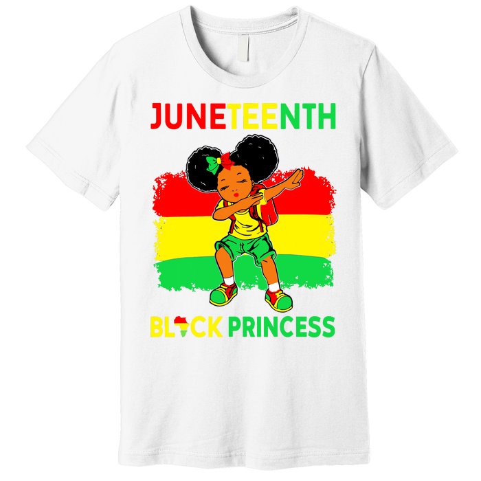 Afro Melanin Dabbing Girl Black Princess Juneteenth Premium T-Shirt