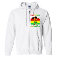 Afro Melanin Dabbing Girl Black Princess Juneteenth Full Zip Hoodie