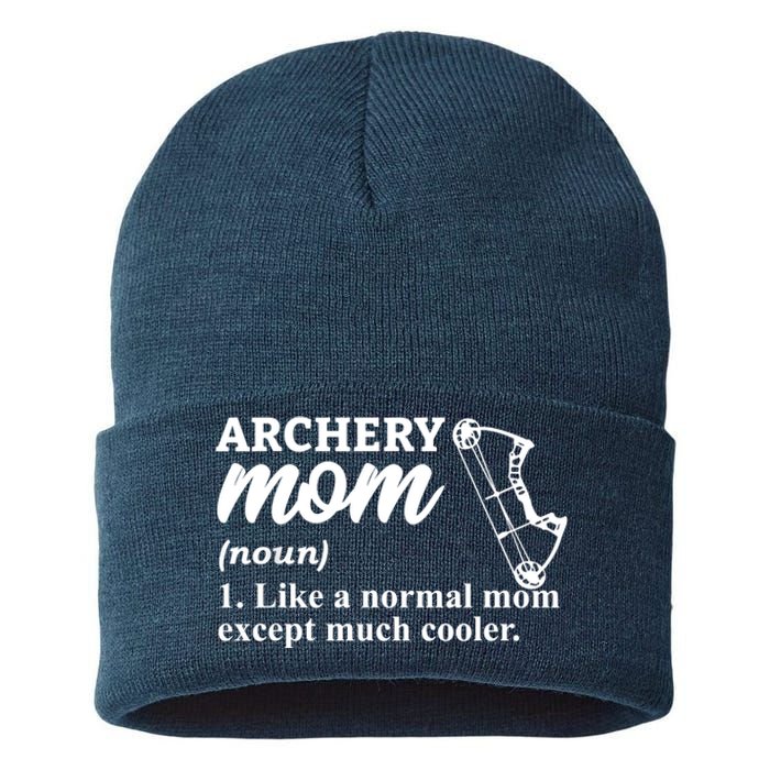 Archery Mom Definition Arrow Bow Hunting Sustainable Knit Beanie