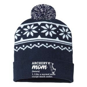 Archery Mom Definition Arrow Bow Hunting USA-Made Snowflake Beanie