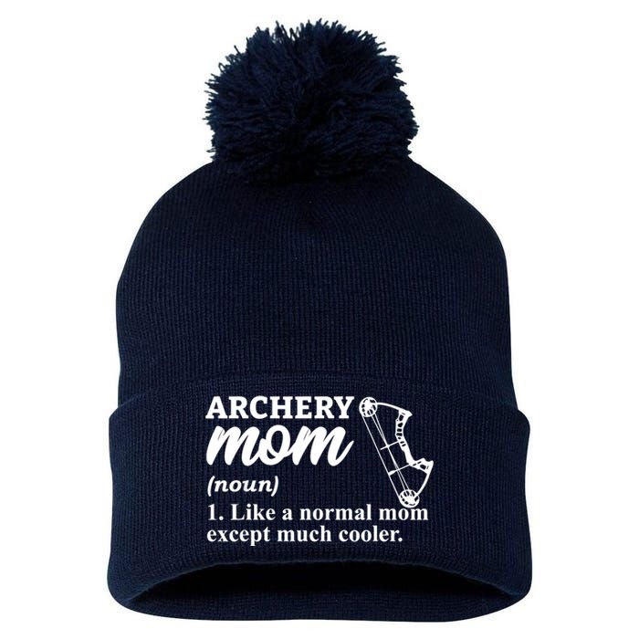 Archery Mom Definition Arrow Bow Hunting Pom Pom 12in Knit Beanie