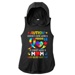 Autism Mom Doesn't Come With A Manual Wo Autism Awareness Ladies PosiCharge Tri-Blend Wicking Draft Hoodie Tank