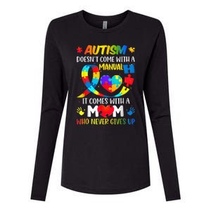 Autism Mom Doesn't Come With A Manual Wo Autism Awareness Womens Cotton Relaxed Long Sleeve T-Shirt