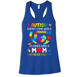 Autism Mom Doesn't Come With A Manual Wo Autism Awareness Women's Racerback Tank