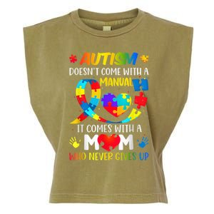 Autism Mom Doesn't Come With A Manual Wo Autism Awareness Garment-Dyed Women's Muscle Tee