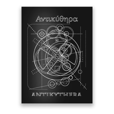 Antikythera Mechanism Drawing Poster