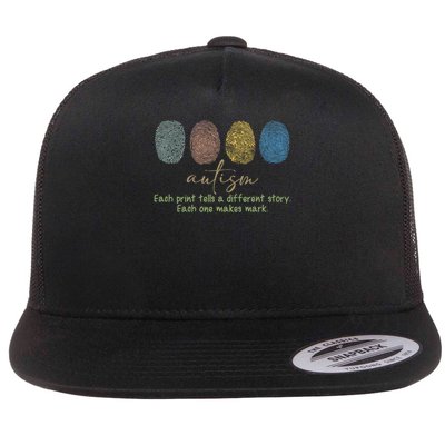 Autism Mama Definition Mom Often Stressed A Bit Of A Mess Flat Bill Trucker Hat