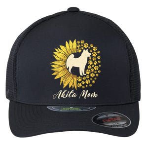 Akita Mom Dog Mom Sunflower American Akita Inu Gift Flexfit Unipanel Trucker Cap