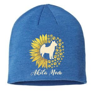 Akita Mom Dog Mom Sunflower American Akita Inu Gift Sustainable Beanie