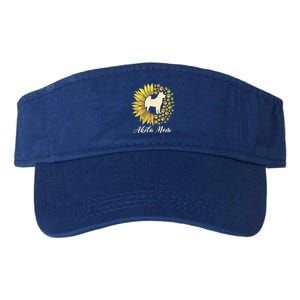 Akita Mom Dog Mom Sunflower American Akita Inu Gift Valucap Bio-Washed Visor