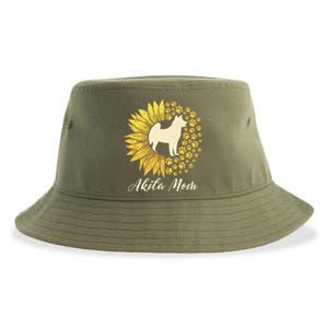 Akita Mom Dog Mom Sunflower American Akita Inu Gift Sustainable Bucket Hat