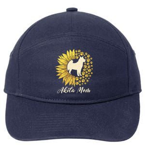 Akita Mom Dog Mom Sunflower American Akita Inu Gift 7-Panel Snapback Hat