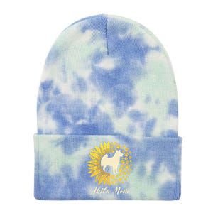 Akita Mom Dog Mom Sunflower American Akita Inu Gift Tie Dye 12in Knit Beanie